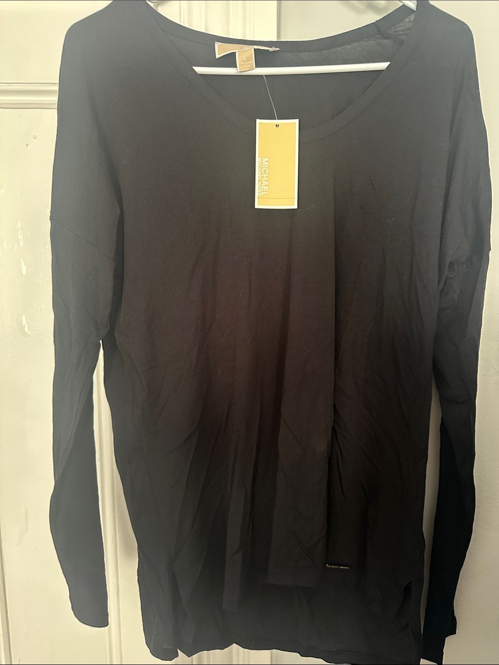 Michael Kors Black Long-Sleeve Crew Neck Tee